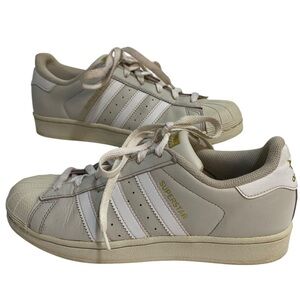 adidas Superstar Sneakers White Cream Leather Size 6.5